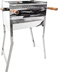 Churrasqueira Portatil Inox com grelha Inox Tamanho 45x35x80 Fechada Traseirag
