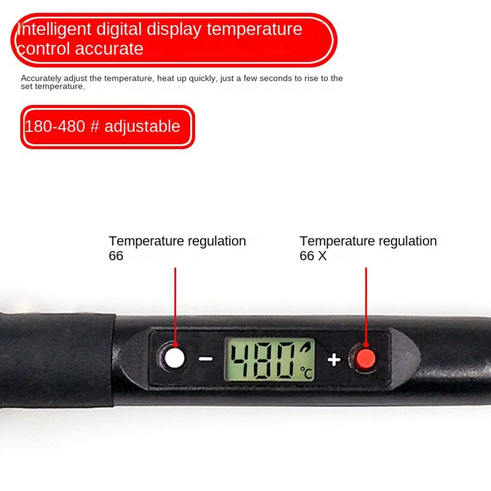 Lutownica z regulowaną temperaturą, narzędzie spawalnicze LCD, narzędzie konserwacyjne do lutownicy, 220 V, wtyczka EU, czarna