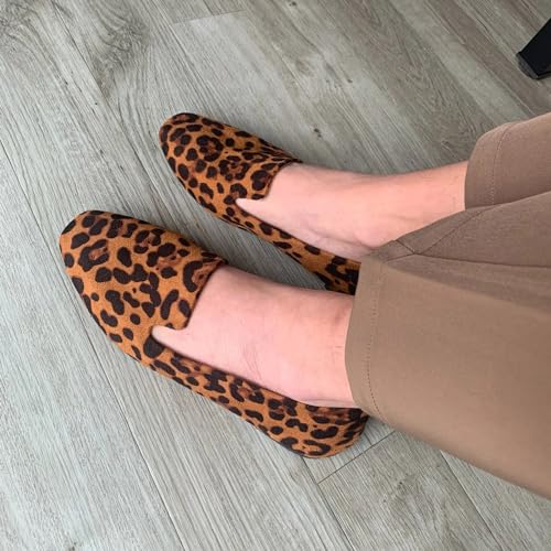 Image of Suede Loafers for Women Flat Shoes Slip On Casual Shoes Comfortable Soft