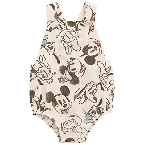 Image of Disney Winnie The Pooh Mickey Mouse Outfit Set Shortall Dress Newborn to Little Kid