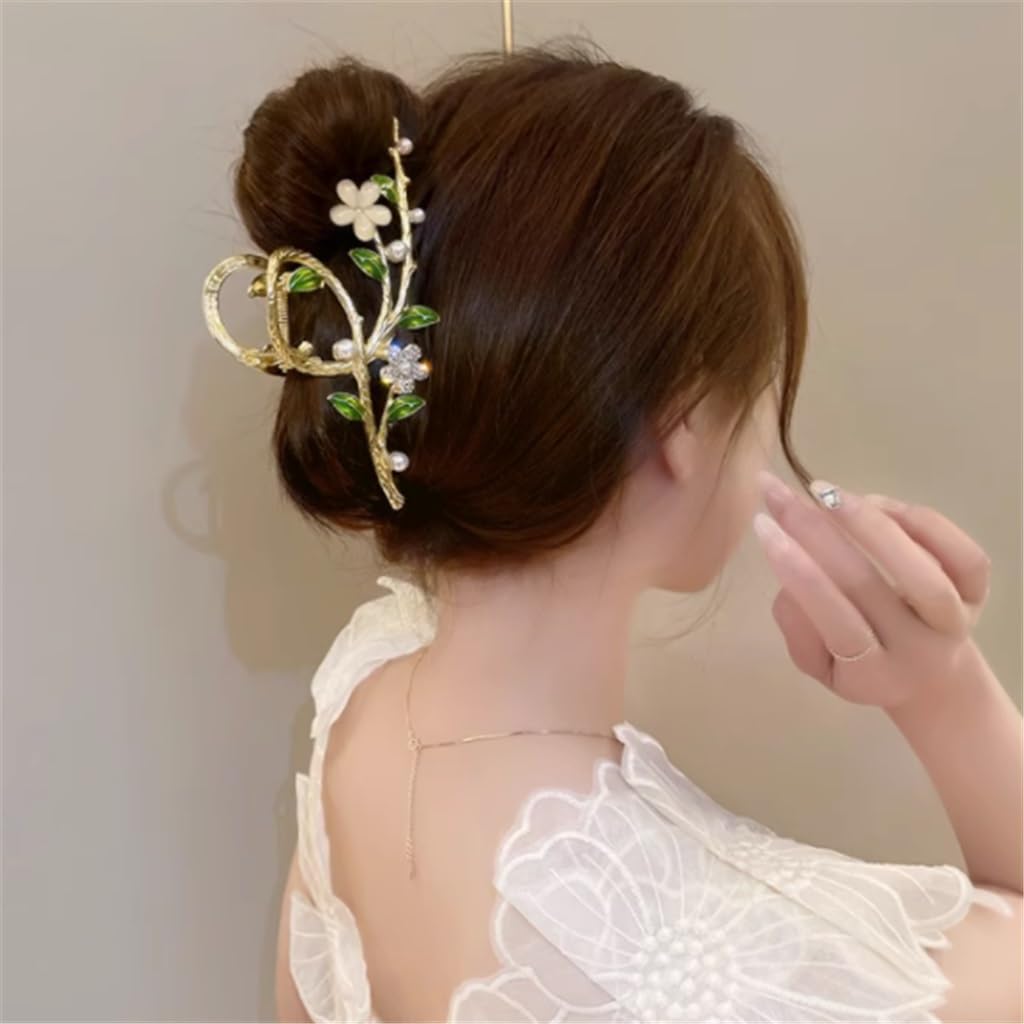 Flower Hair Clip Women Back of Plate Grab Large Shark Headwear