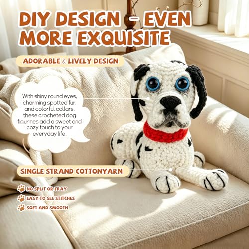 Image of Gipony Crochet Kit for Beginners Animal,Crochet Animal Kits,Crocheting Kit for Starters,Learn to Crochet with Step-by-Step Video Tutorials,Beginner Crochet Kits Adults(2 Pack Dalmatian​)