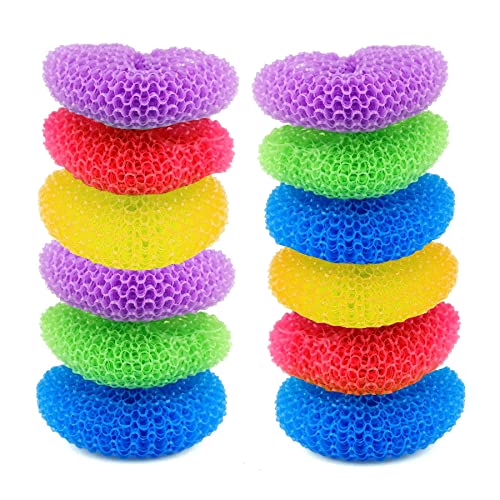 D.RECT 12 Esponjas de Plástico para la Cocina - Esponja Rascadora para Limpiar Sartenes y...
