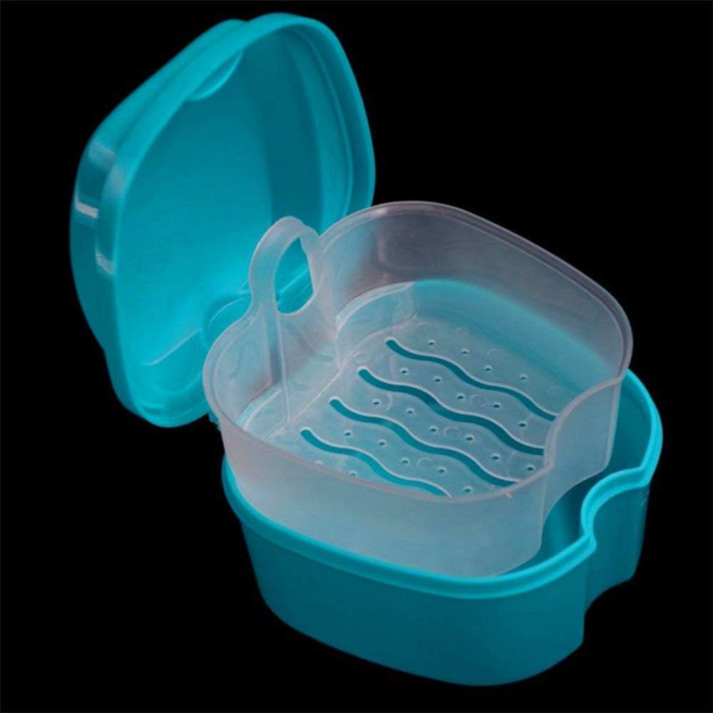 Denture Case, Denture Cup with Strainer, Denture Bath Box False