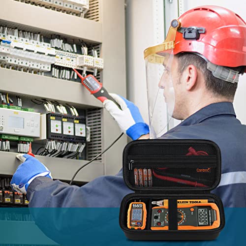 Canboc Carrying Case For Klein Tools 69149P/69355/Mm300/Mm400 Digital Multimeter Electrical Test Kit, Bag Fit Digital Multimeter, Noncontact Voltage Tester, Leads, Other Accessories, Black(Case Only) #TOP6