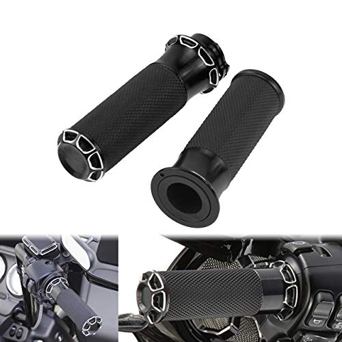 Poignées de guidon de moto noires 2,5 cm idéales pour les longs road trips en Street Glide