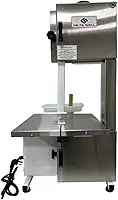 Serra Fita Com Moedor Boca Número 5 Lâmina 1,46mts Semi Inox Delta Grill Bivolt