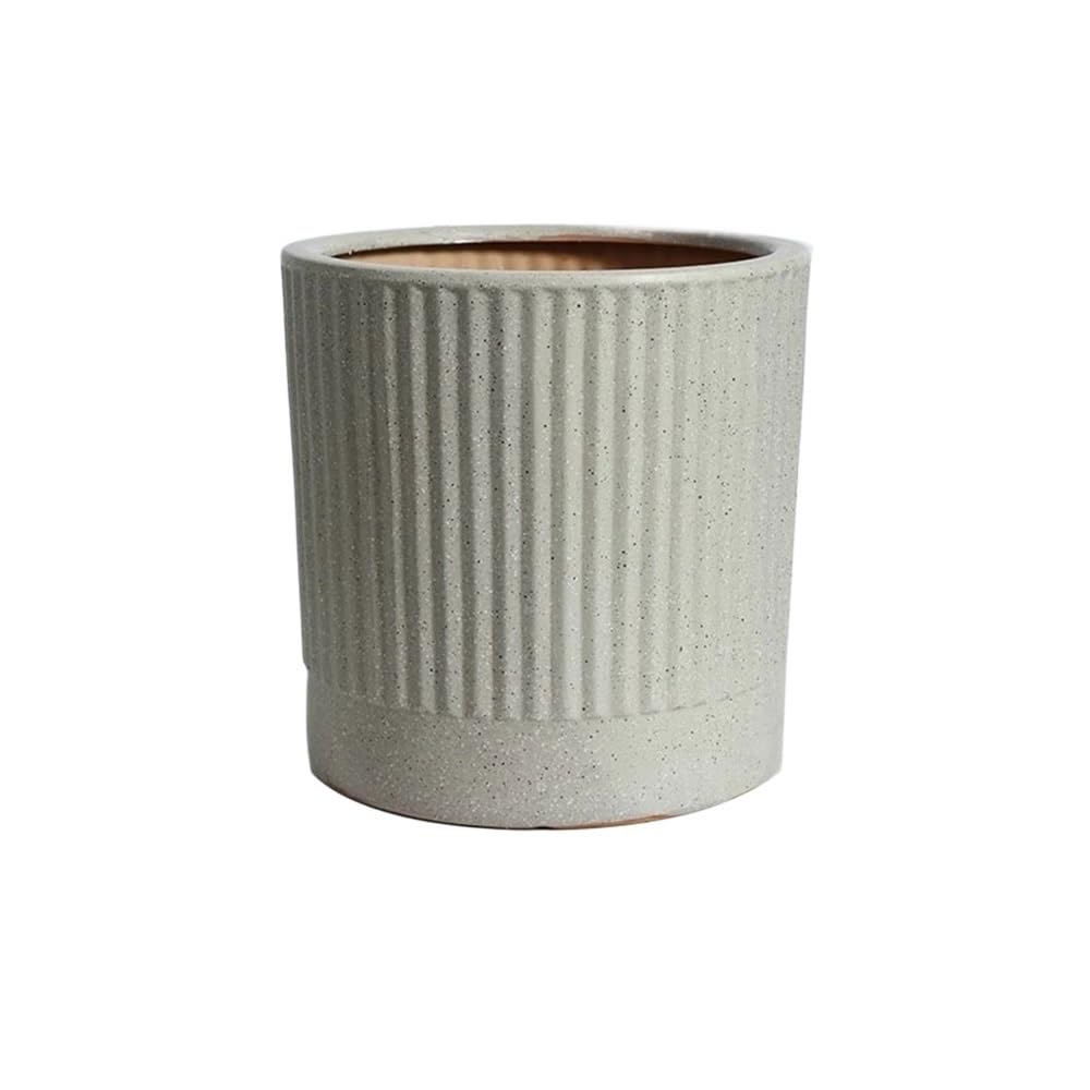 Cenz-888 flowerpot 14 Inch Outdoor Round Plant Pot Ceramic with Striped Texture Planter Pots for Plants
