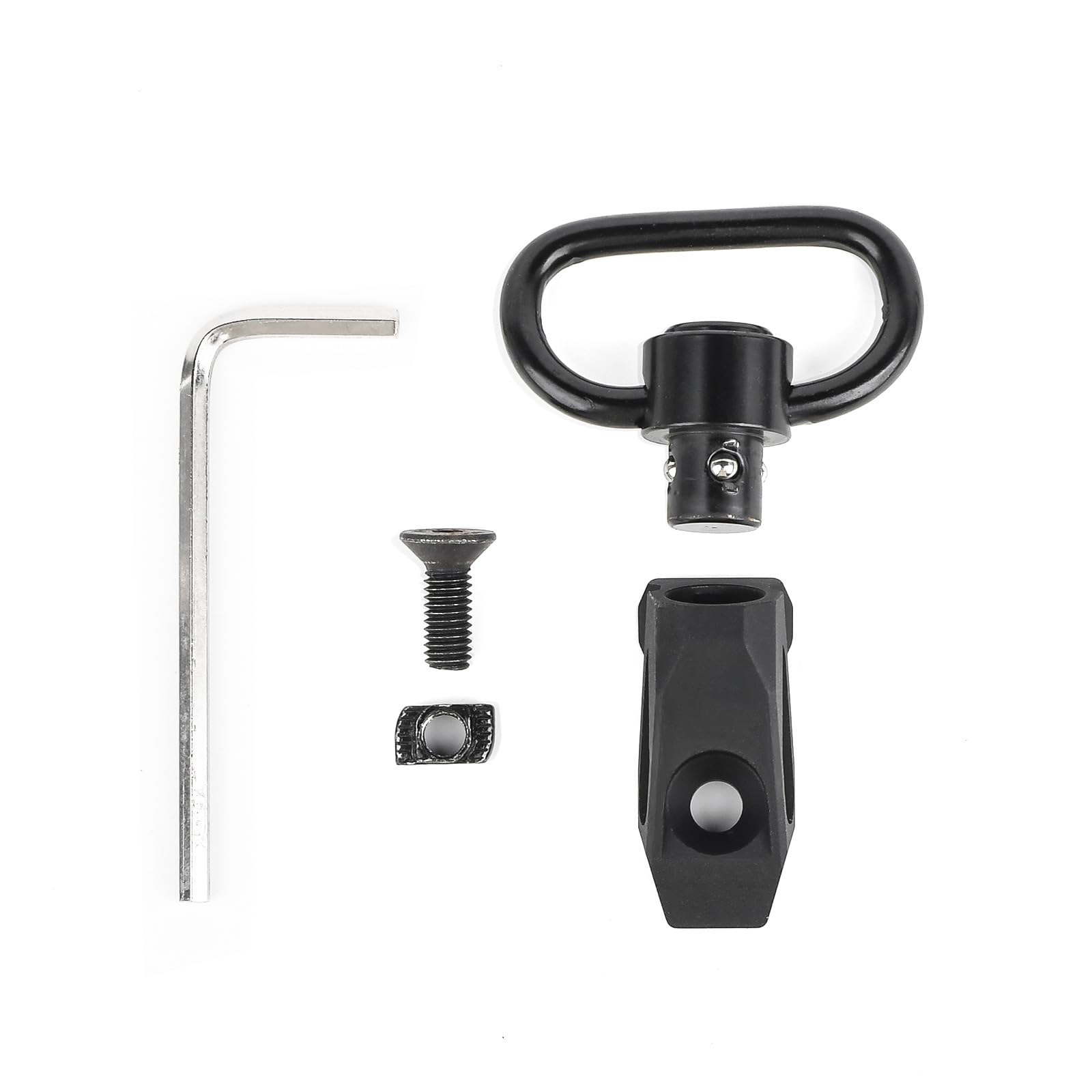 QD Sling Swivel Mount 30°Bevelled, Adattatore Tattico per Montaggio Fionda su Rotaia a Sgancio Rapido per Sistema Ferroviario MLOK/KEYMOD, Nero