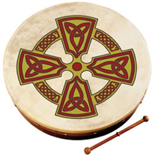 Waltons Bodhrn 8 (Kilkenny Cross) - Handcrafted Irish Instrument - Crisp & Musical Tone - Hardwood Beater Included w/Purchase