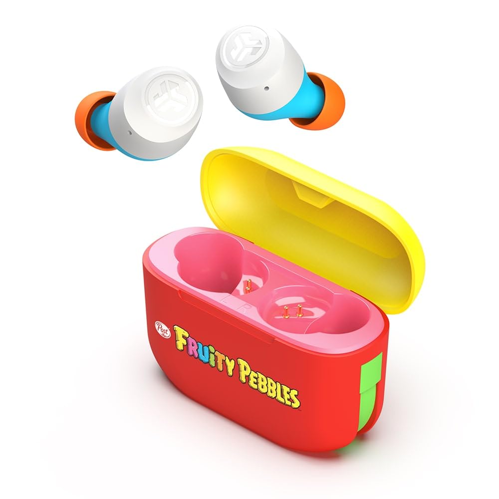 JLab Fruity Pebbles Go Air Pop True Wireless Bluetooth Earbuds + Charging Case, Dual Connection, IPX4 Sweat Resistance, Bluetooth 5.1 Connection, 3 EQ Sound Settings