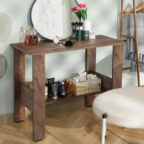 Image of ABOUT SPACE Study Table | Multipurpose Office Desk | Tables for Students & Adults | Engineered Wood Drawing Table | Table with Storage| Computer Table | Writing Table - (L90 x B50 x H78.5 cm - Walnut)