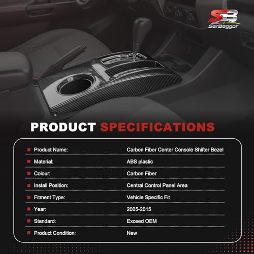 Panel Central de Palanca Carbon Fiber para Toyota Tacoma 2005-2015 miniatura 6