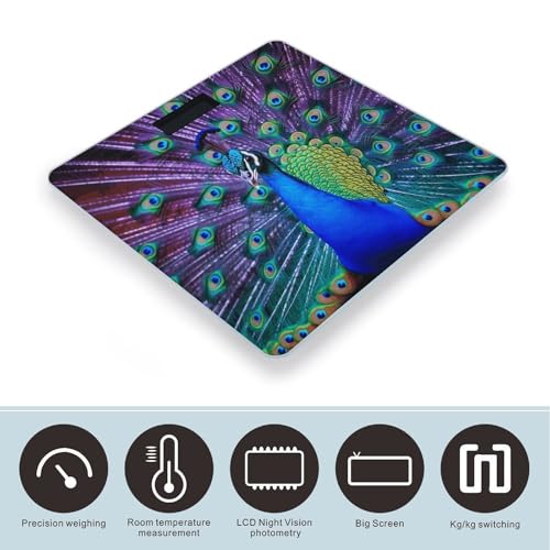 Báscula digital de vidrio templado para baño Beauty Peacock miniatura 3