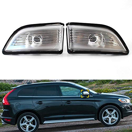 Three T 2pcs Car Side Door Mirror Turn Signal Light Front Left Right Side Mirror Turn Signal Lamp Auto Exterior Lights for Volvo 2009-2013 XC60 Part# 31217288, 31217289