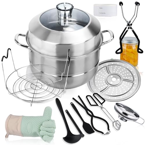 Comparison: Best Pot For Canning 11 Canning Pot-Canning supplies starter kit, Stainless Steel Canning Tool Kit, Water bath canner with rack for canning
