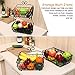 TQVAI Fruit Basket for Kitchen Counter, 2 Tier Fruit Bowl, Fruit and Vegetable Storage Stand, Screw-Free Design, Black