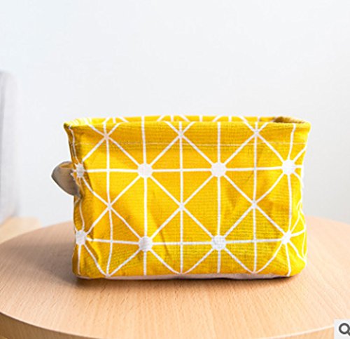 Lannu Pack 4 Canvas Storage Bins Basket Organizers Foldable Fabric Cotton Linen Blend Storage Bins For Makeup, Book, Baby Toy Basket, 8X6X5.5 Inch #TOP3