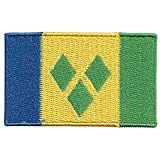 Bebuz Aufnäher mit Flagge von Saint Vincent, bestickt, zum Aufbügeln oder Aufnähen, Stoffreparaturflicken, taktische Militär-Aufnäher – Emblem