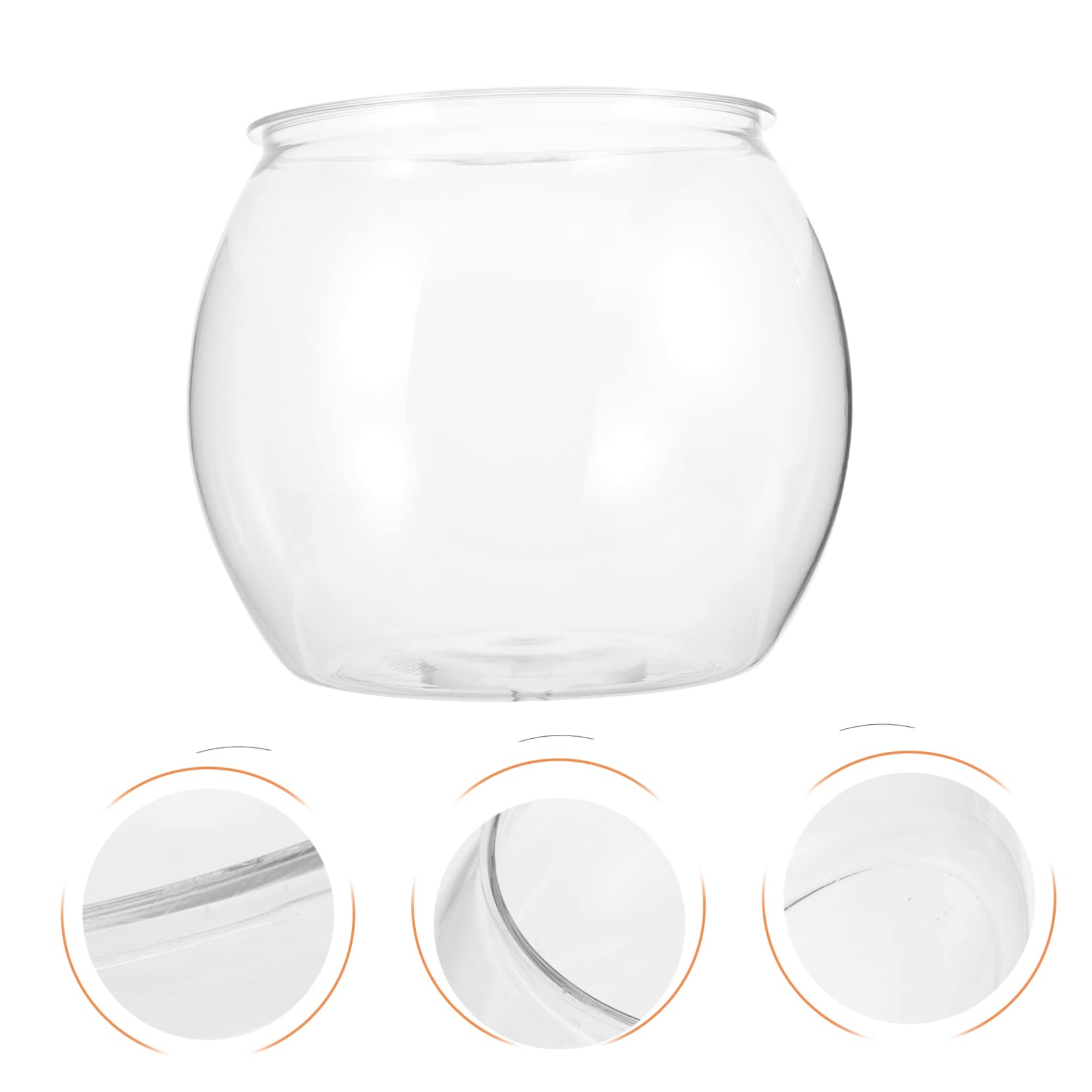Sosoport Bocal à Poissons Plastique Transparent pour Aquarium De Bureau Bol De Poisson Décoratif Récipient pour Micro-Paysage