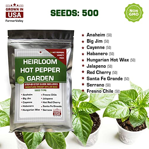 Healthy Garden Set Of Vegetable, Hot Pepper And Culinary Medicinal Herb Seeds - Heirloom Non-Gmo Usa Grown - Total 5840+ Most Needed Seeds For Planting Outdoor Indoor And Hydroponic #TOP2