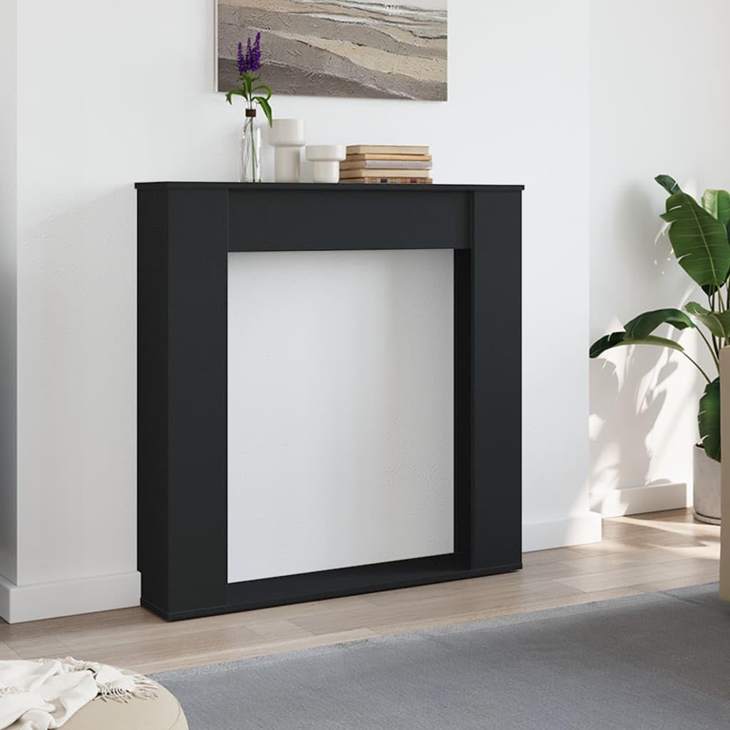Cadre de cheminée noir 100x20x100 cm bois d'ingénierie