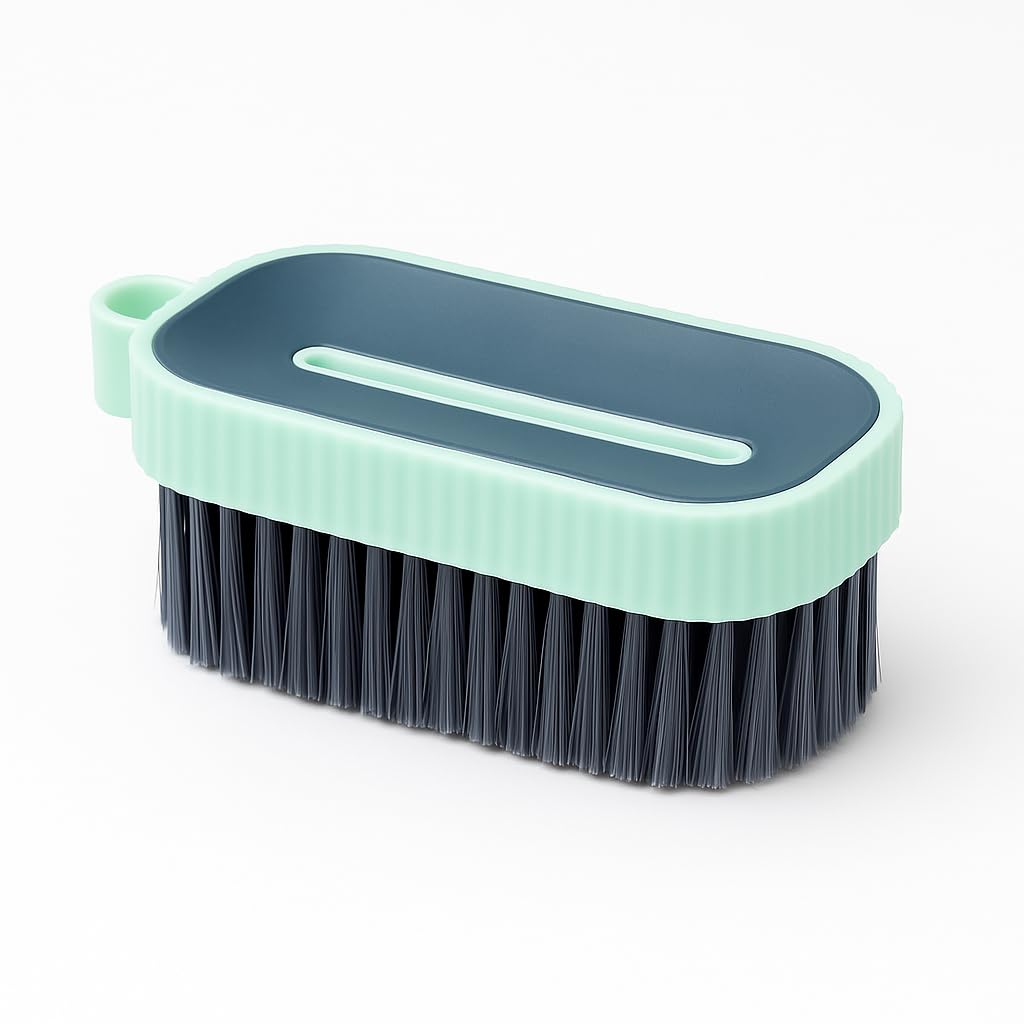 Premium Laundry Scrub Brush, Mint Green and Gray, Heavy Duty Clothes Cleaning Brush with Ergonomic Handle for Stain Removal and Household Cleaning (1)-image-8