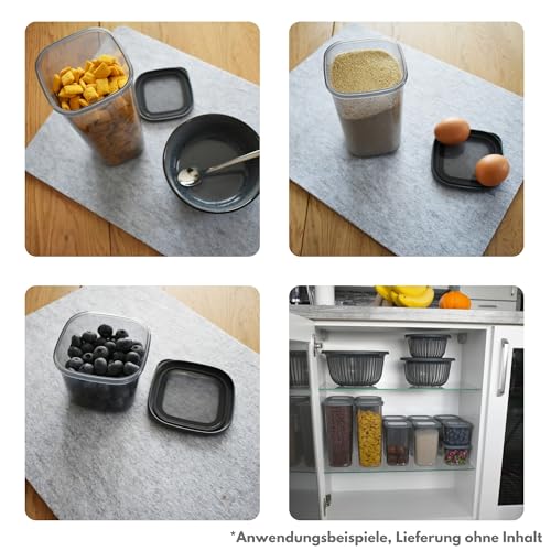 Vorratsdosen mit Deckel luftdicht diverse Sets Küchenorganizer Aufbewahrungsbox BPA frei stapelbare Vorratsbehälter für sämtliche Lebensmittel 'wie Zucker Mehl und Müsli' (4x 1200ml & 1x HLKauf-Block)