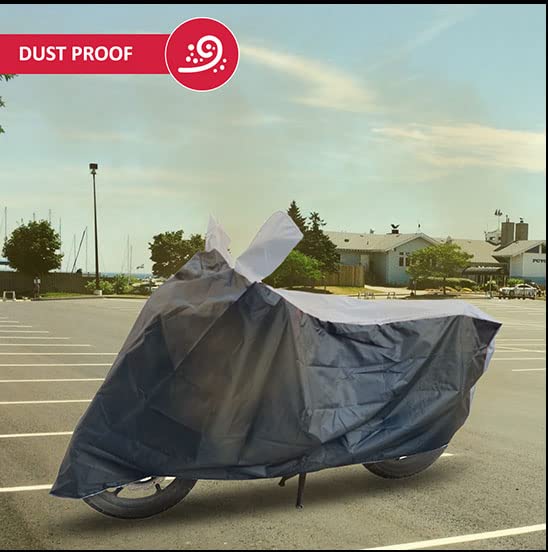 Image of All Weather Protection Scooty Cover for Activa 6G Large - Anti UV - Dustproof - Polyester Top of The Line Scooty Cover Black Silver