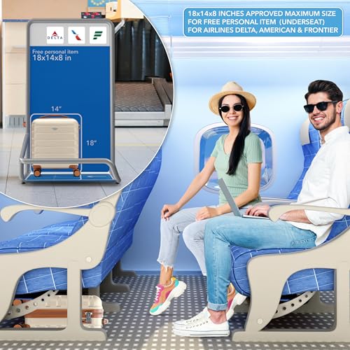 Flight Knight Carry On Suitcase 18x14x8" Hardside Built In TSA Lock & USB Port Lightweight Luggage Silent Double Spinner Wheels Maximum Underseat Carry-On Bag For American & United Approved Airlines by Flight Knight - Used condition - Image 4