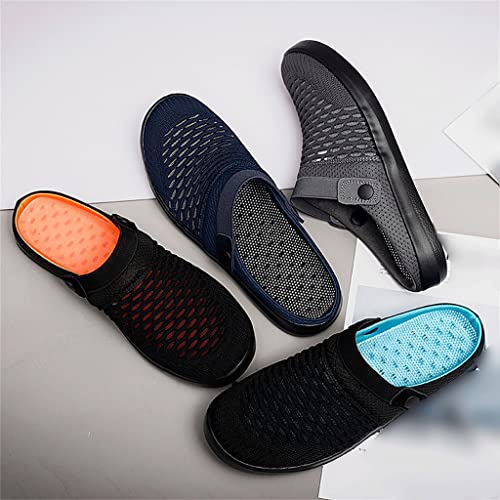 Casual Breathable Men Sandals Outdoor Lightweight Slippers Slip-on Male Mesh Beach Shoes(Gray,39 Code)2