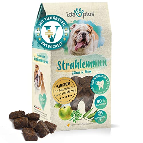 Ida Plus Strahlemann - mit Anti-Zahnstein- & Hunde Mundgeruch Komplex zur Hunde-Zahnreinigung für gesunde Hunde-Zähne - Vitalfood als Hundesnack getreidefrei & ohne Zucker - einfache Anwendung Cover