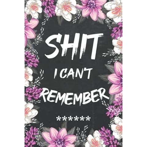 Shit I Can't Remember: Password Logbook Floral Frame Internet Password Book Logbook With Alphabetical Tabs Organizer Matte Cover Cover
