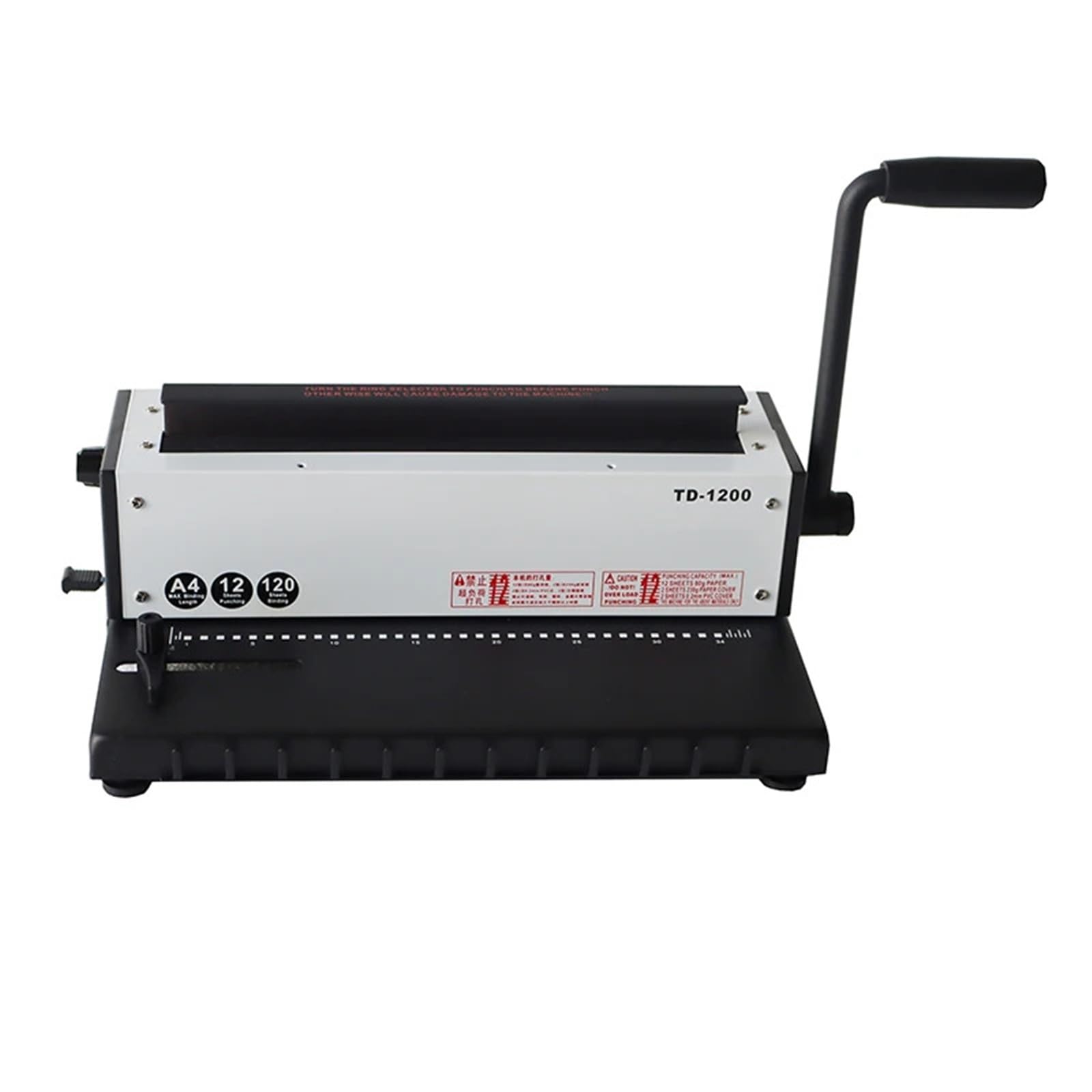 Binding Machine, 34 Holes Office Manual Wire Coil Spiral Binding Machine 3:1 Punching Binding 120 Sheets Paper Binding Capacity