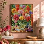 Cross & Glory - Rainbow Dahlia Delight - 1000 Piece Jigsaw Puzzle for Adults | Vibrant Flower Collection | Satin Finish | Challenging & Colorful Art
