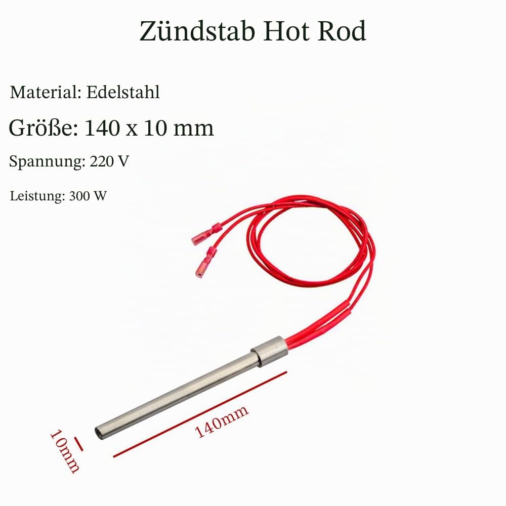 Pelletzünder, 220 V 300 W Ofen, Pelletofen, Zündelement, Heizrohr für Kamin, Grill, 140 mm