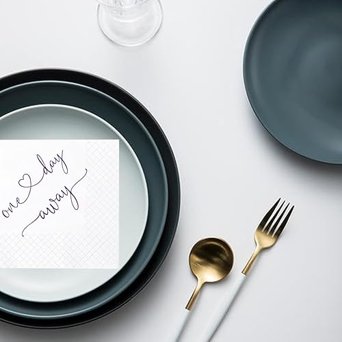 Miniatura 7 de Servilletas de cóctel One Day Away para cena de ensayo, suministros de fiesta de un día, servilletas de papel a granel para ensayo, cena, boda,