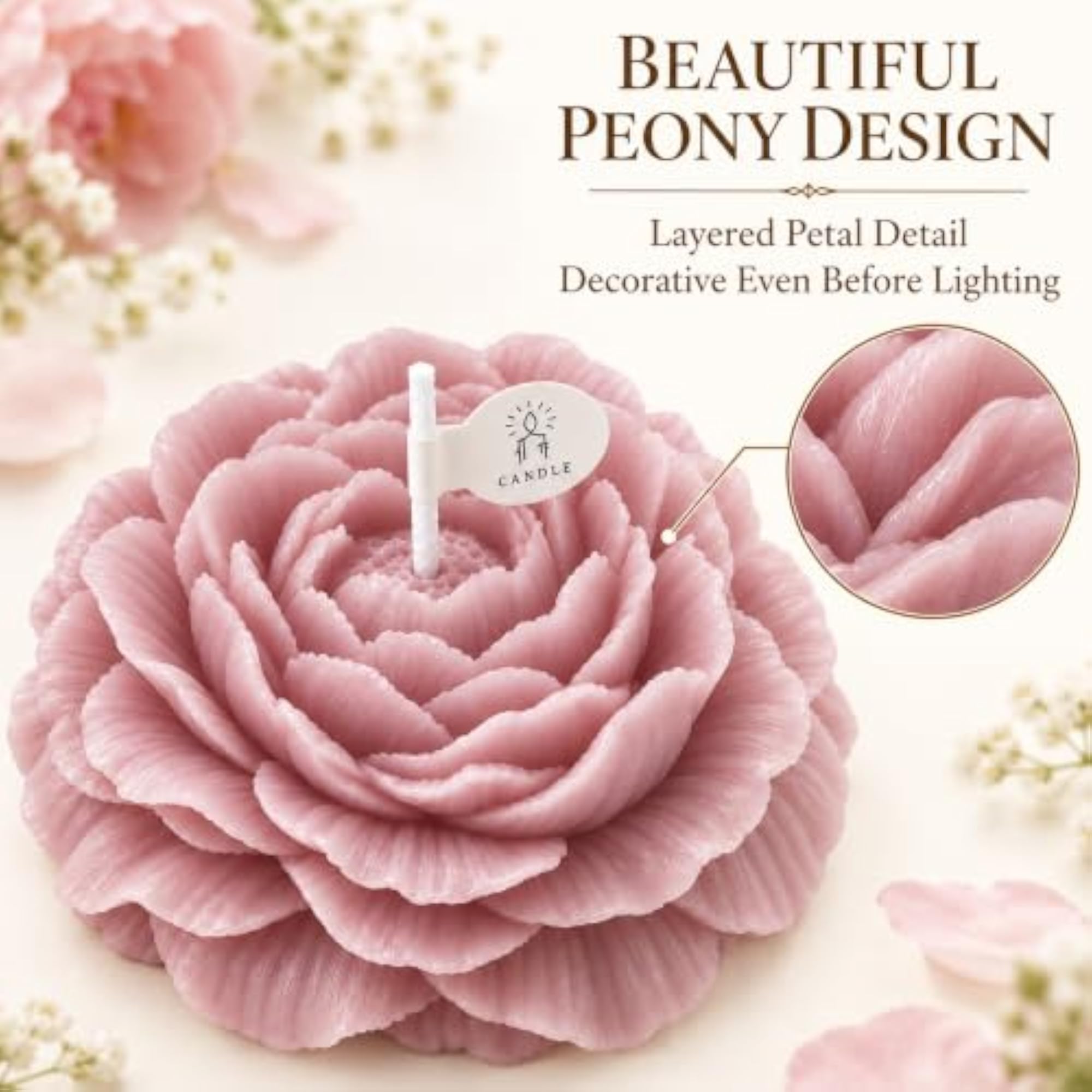 Peony Soy Wax Scented Candle, Daffodil, 3 Inch