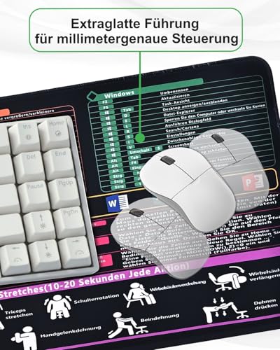 Excel Schreibtischunterlage mit Tastenkürzeln für Büro, Rutschfest 80×30 cm – Ansicht 5