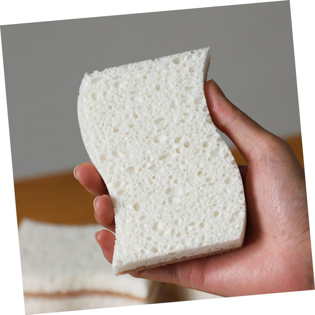 Ciieeo 12pcs Natural Wood Kitchen Scrub Sponges Reusable Dish Cleaning Tools for Household Use Strong Absorption Multi-Purpose Sponges for Pots Dishes and Sinks