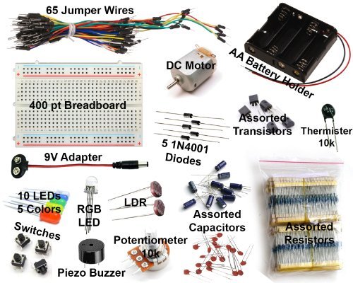 ARDEST Electronics Project Starter Kit w/Breadboard, Jumper Wires, LED, Resistors, Motor for Arduino & Raspberry Pi
