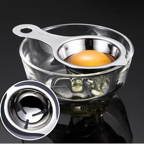Image of Egg Separator Egg Yolk White Filter Food Grade Egg Divider Stainless Steel Egg Sieve Kitchen Gadget Cooking /Baker Tool Egg Extractor (O-123)