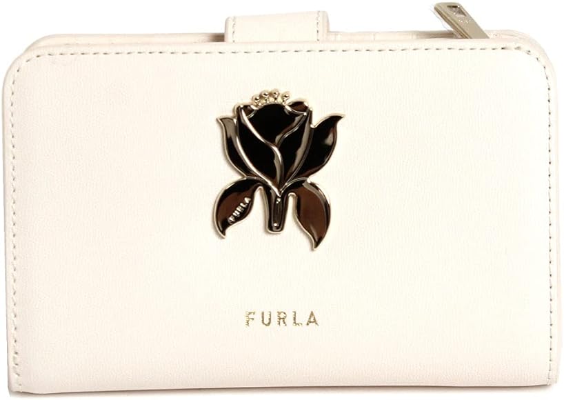 [フルラ] 二つ折り財布 WP00067 MSD000 PER00 TUBEROSA M COMPACT WALLET コンパクト財布  PERGAMENA オフホワイト フラワーモチーフ [並行輸入品]