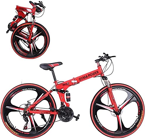 TOUNTLETS 26 Inch Adult Mountain Bikes Unisex Folding Bike Non-Slip Bicycles, Fast-Speed Comfortable Outroad Racing Cycling,21-Speed â€‹â€‹Gears Dual Disc Brakes Mountain Bicycle for Men/Women