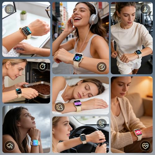 Image of Smart Watches for Women Men, 120 Sports Modes Smartwatch with 1.83 inches HD Display, Heart Rate /Sleep Monitor, IP67 Waterproof, Bluetooth Call & Music Control for iPhone /Android Rose Gold