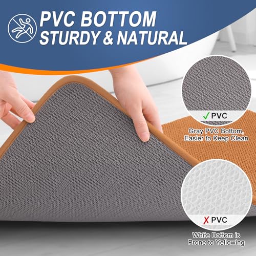 Image of OLANLY Thick Memory Foam Bath Mat Rug 30x20, Extra Soft Absorbent Bathroom Rug, Quick Dry Bath Mats, Non-Slip, Machine Washable Carpet for Bathroom, Tub and Shower, Home Decor Accessories, Clay