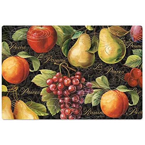 CounterArt Gourmet Fruit 30” x 20” Decorative Vinyl Comfort Floor Mat, Manufactured in The USA, Waterproof, Comfort When Standing, Easy to Clean