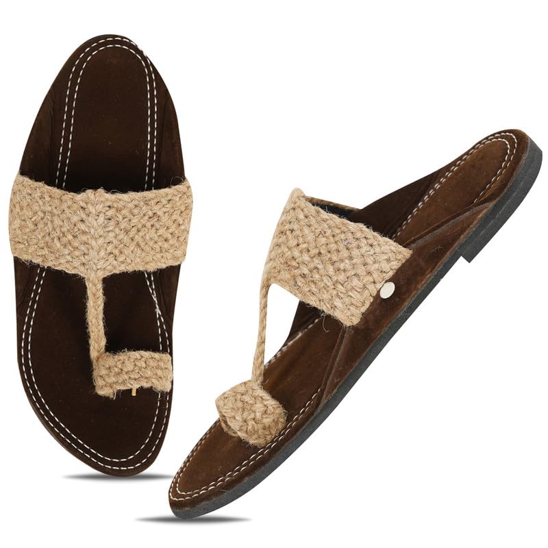 Image of DFR Ethnic Sandals For Boys Men, Comfortable Men's Rajasthani Slippers Chappals
