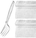 Clear Plastic Forks (100 Pack) - Party Disposable Forks - Heavyweight Utensils - Plastic Cutlery Bulk for Events, Everyday Meals, Take-Out, Restaurant, Office, School, Picnics, BBQs - Stock Your Home