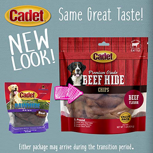 Cadet Premium Grade Beef Hide For Dogs, Rawhide Long Lasting Dog Chews, Chips, Curls & Rolls For Small/Medium/Large Dogs #TOP4